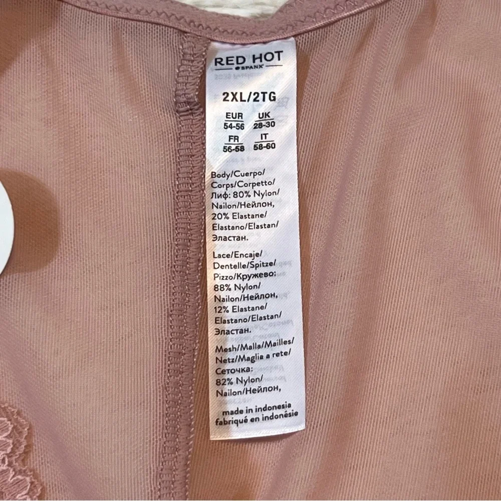 Red Hot Spanx Blush Nude Lace Panty Body Suit Size 2XL - Picture 7 of 13